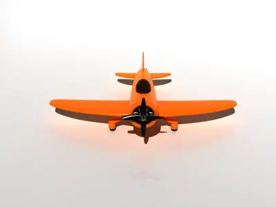 Propeller Plane-Cartoon Low-poly 3D model