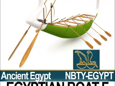 Ancient Egypt Boat F 3D model