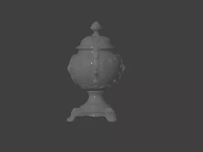 Classic Baroque Style Lidded Vase with Floral Relief  3D print model
