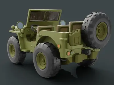 Jeep Willys Super Deformed Miniature 3D print model by tsayuti