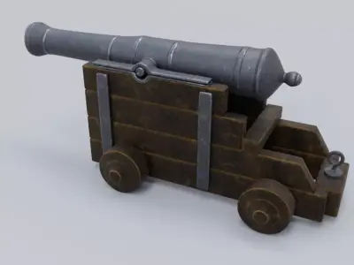 Low poly Cannon Low-poly 3D model Low-poly 3D model
