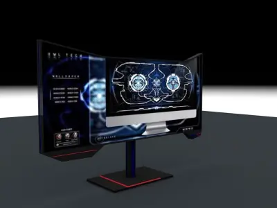 sci fi monitor 3D model