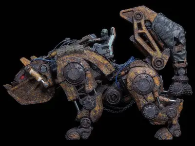 Dog robot K700 Low-poly 3D model