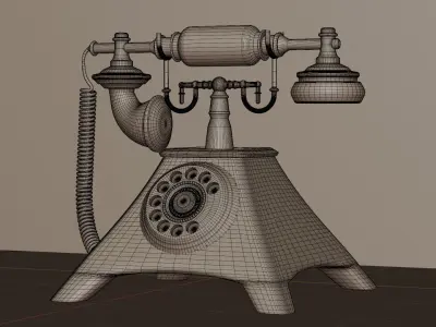 Retro phone 3D model buy
