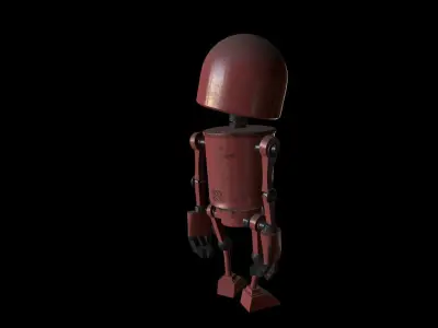 Robot Free low-poly 3D model 2
