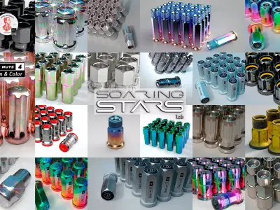 GoNuts 4 Aftermarket Trim and Color Lug Nut Customization Low-poly 3D model