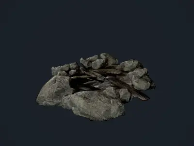 Camp Fire Pit Pack 03 Game Ready Low-poly 3D model