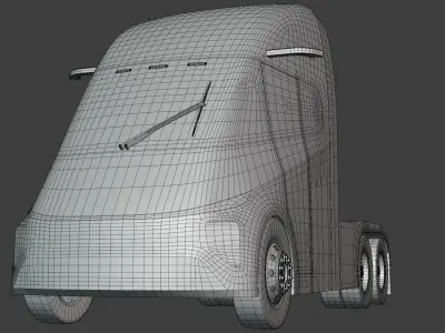 Future semitruck and Luxeed S7 car 3D Model Pack