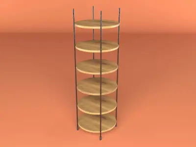 Industrial Style Bookshelf Low-poly 3D model