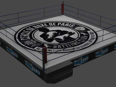 Boxing ring object Low-poly 3D model