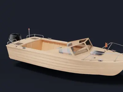 Realistic Fishing Boat Low-poly 3D model