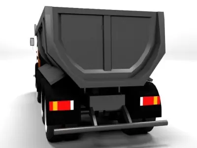 KIPPER TRUCK LOWPOLY Low-poly 3D model