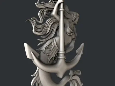 3d STL models for CNC  Mermaid 3D model
