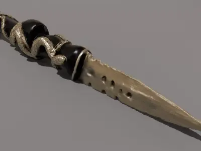 Forgotten Serpent Dagger Low Poly Dark Fantasy Low-poly 3D model