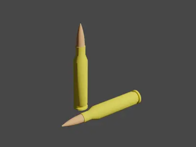 Ammo box and Ammo Low-poly 3D model
