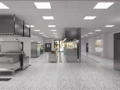 Commercial Kitchen 3 3D model purchase