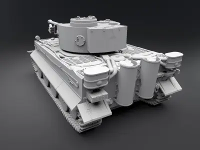 Tiger Tank Early Scale model 3D print model