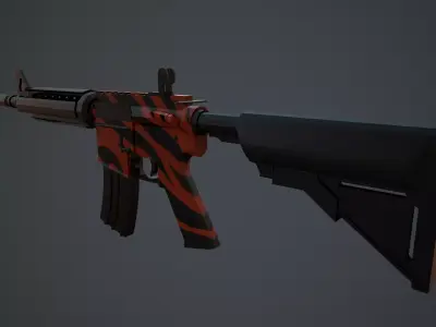 M4A4 - LowPoly ar rifle Free low-poly 3D model
