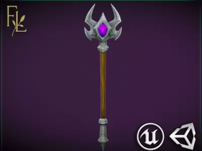 Staff - Game Ready Weapon Low-poly 3D model