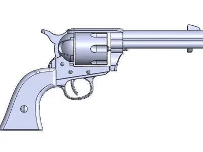 Single action army 45 revolver 3D model