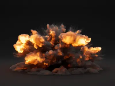 Super Realistic Explosion 1 Trial version Free 3D model