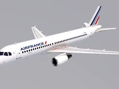 Hi-poly 3D model passenger aircraft Airbus A320 with 10 liveries 3D model
