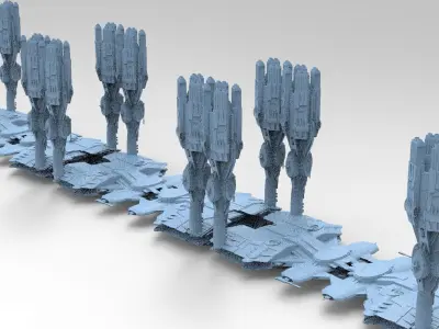  Elven Sci-Fi Dome Bridge 3D model
