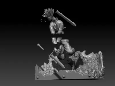 Future trunks vs mecha Frieza second part 3D print model 3D print model