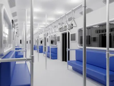 Cartoon Sci-Fi Subway Interior 3D model