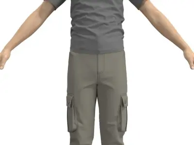 Cargo Pants and Shirt - Marvelous Designer 3D model