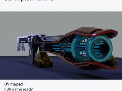 Sci-fi plasma rifle Free low-poly 3D model