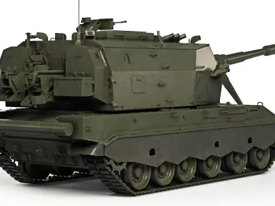 Self-Propelled Howitzer 2S35 Coalition-SV 2015 3D model