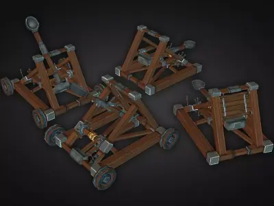 Catapult Kit Low-poly 3D model