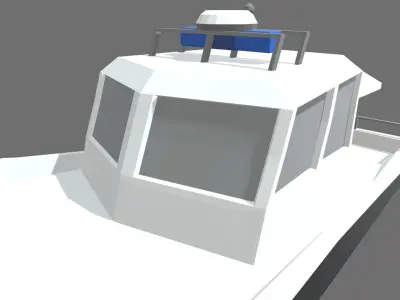 Low Poly Police Boat 01 Low-poly 3D model