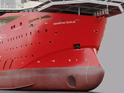 CSOV Offshore Wind Vessel Low-poly 3D model