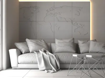 Modern Industrial Living Room Photorealistic Interior Scene 3D model
