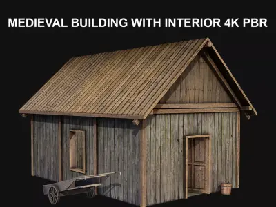 Old Medieval Building  Low-poly 3D model