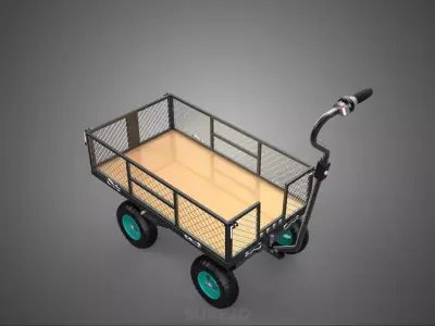 MOTORIZED ALL TERRAIN UTILITY WAGON CART OUTDOOR WHEELBARROW KIT 3D model