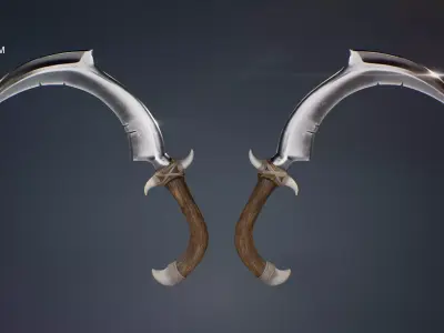  Fantasy Sickle Low-poly 3D model