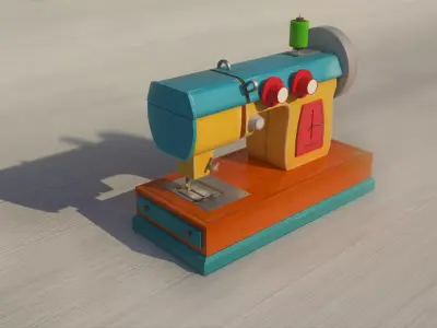3d sewing machine  Low-poly 3D model