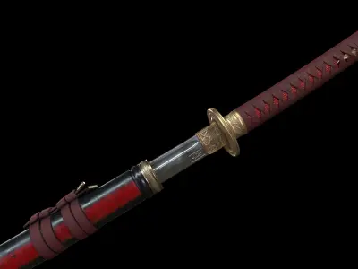 Katana Sword Low-poly 3D model buy