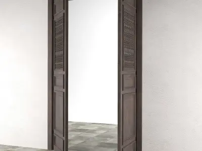 indochine door 01 Low-poly 3D model