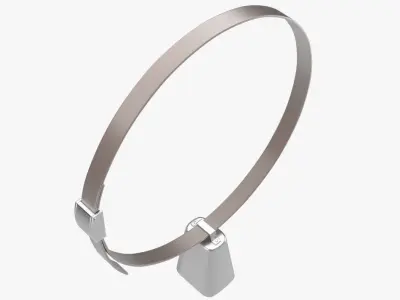 Cowbell necklace with cord 3D model