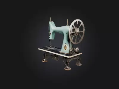 Old Sewing Machine Model Low-poly 3D model