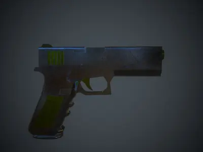 Glock18 gun with light 3D model