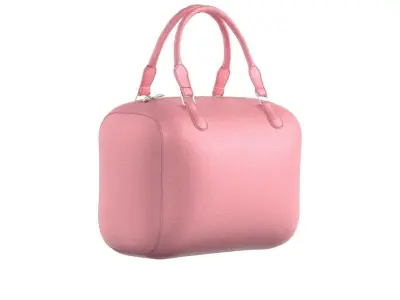 Pink Leather Tote Bag 3D model