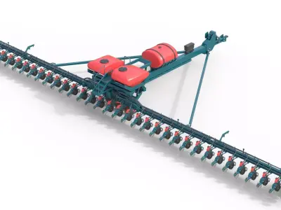 Row Planter  Low-poly 3D model