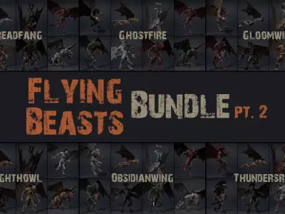 Flying Beasts Bundle Part 2 3D Model Pack