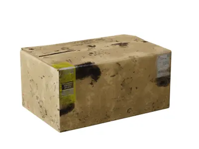 damaged cardboard box Free low-poly 3D model