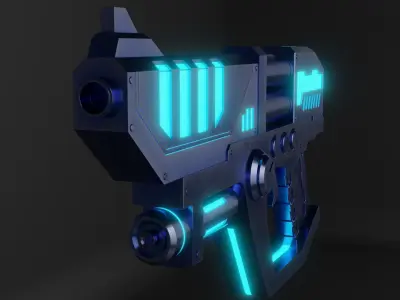 Low Poly Sci Fi Gun Low-poly 3D model